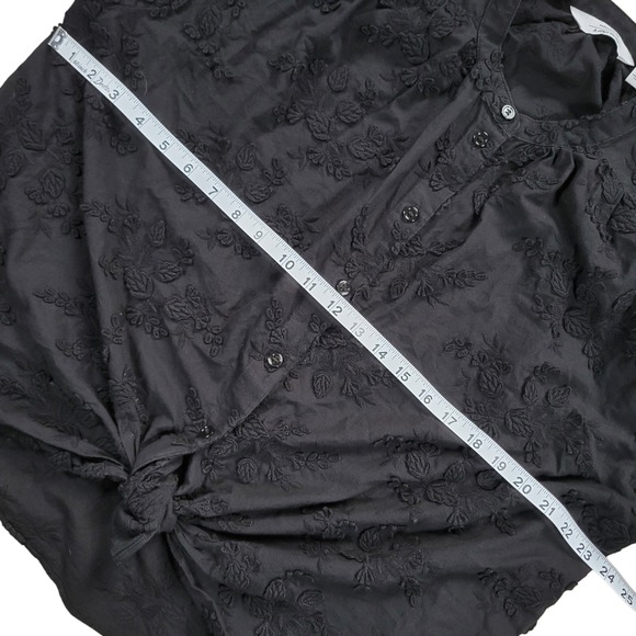& Other Stories Voluminous Floral Applique Blouse Womens 10 Black Victorian Dark - Picture 7 of 8